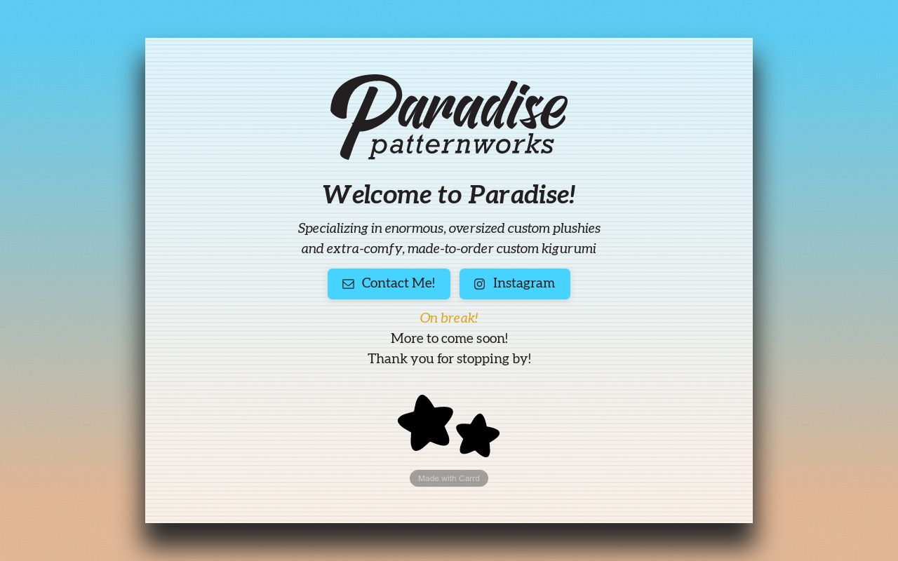 to Paradise Patternworks!